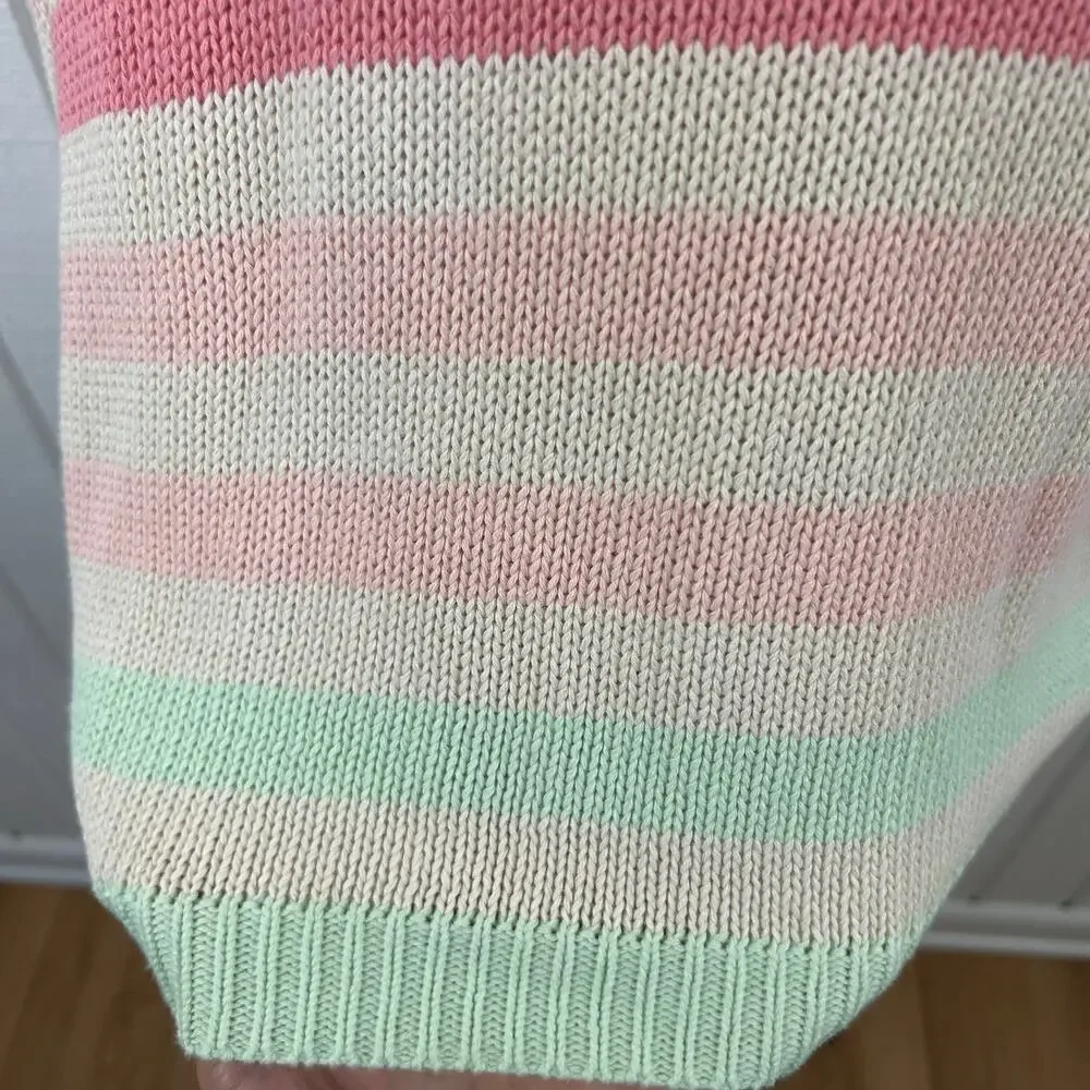 Francescas Mi Ami Oversized Pastel Stripe Sweater Size S